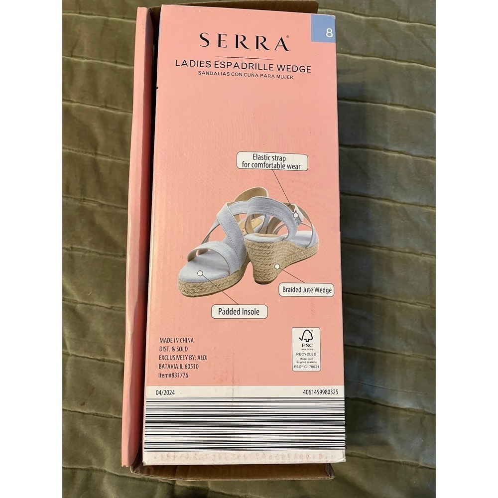 Serra Ladies Espadrille blue wedges‎ NWT/Box Sz 8 - Picture 7 of 7